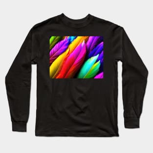 Abstract bright coloured feathers illustration Long Sleeve T-Shirt